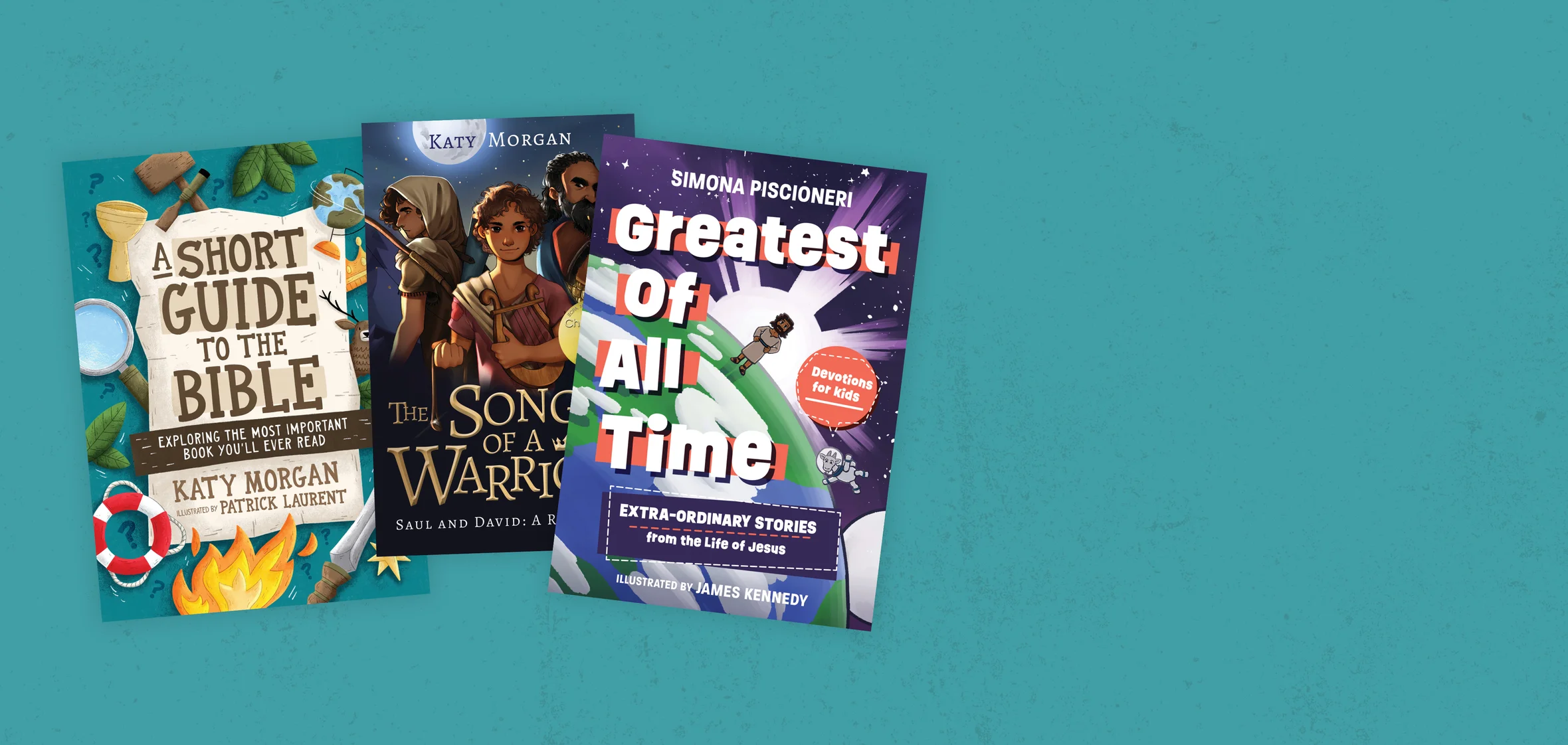 Graphic featuring A Short Guide to the Bible, Greatest Of All Time, and The Songs of a Warrior