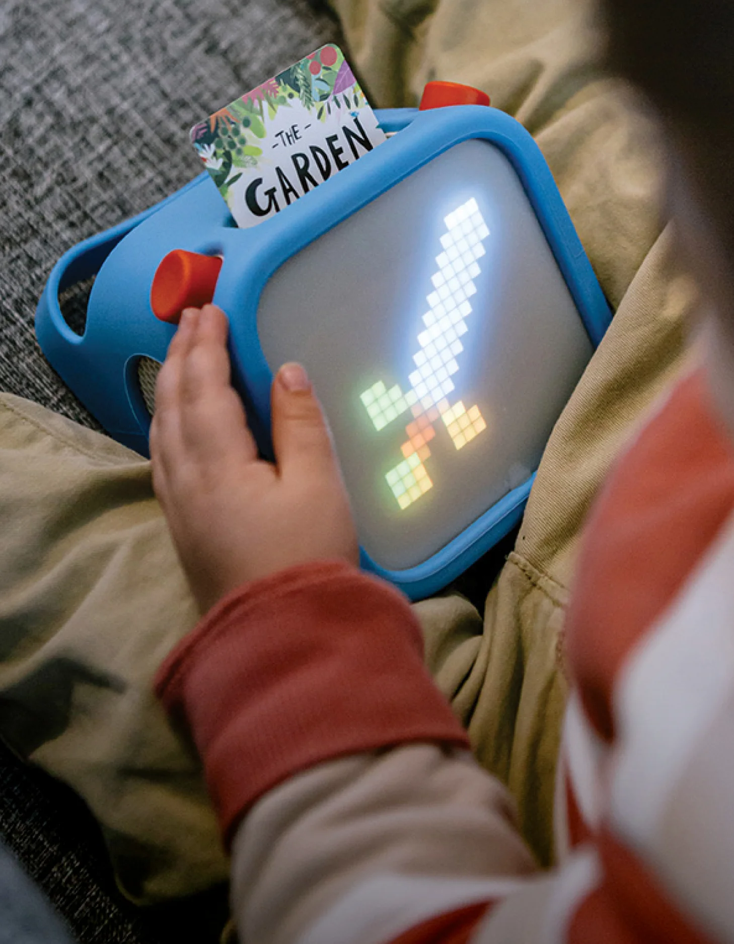 Photograph of The Easter Story Brick by Brick on a table with some other brick toys