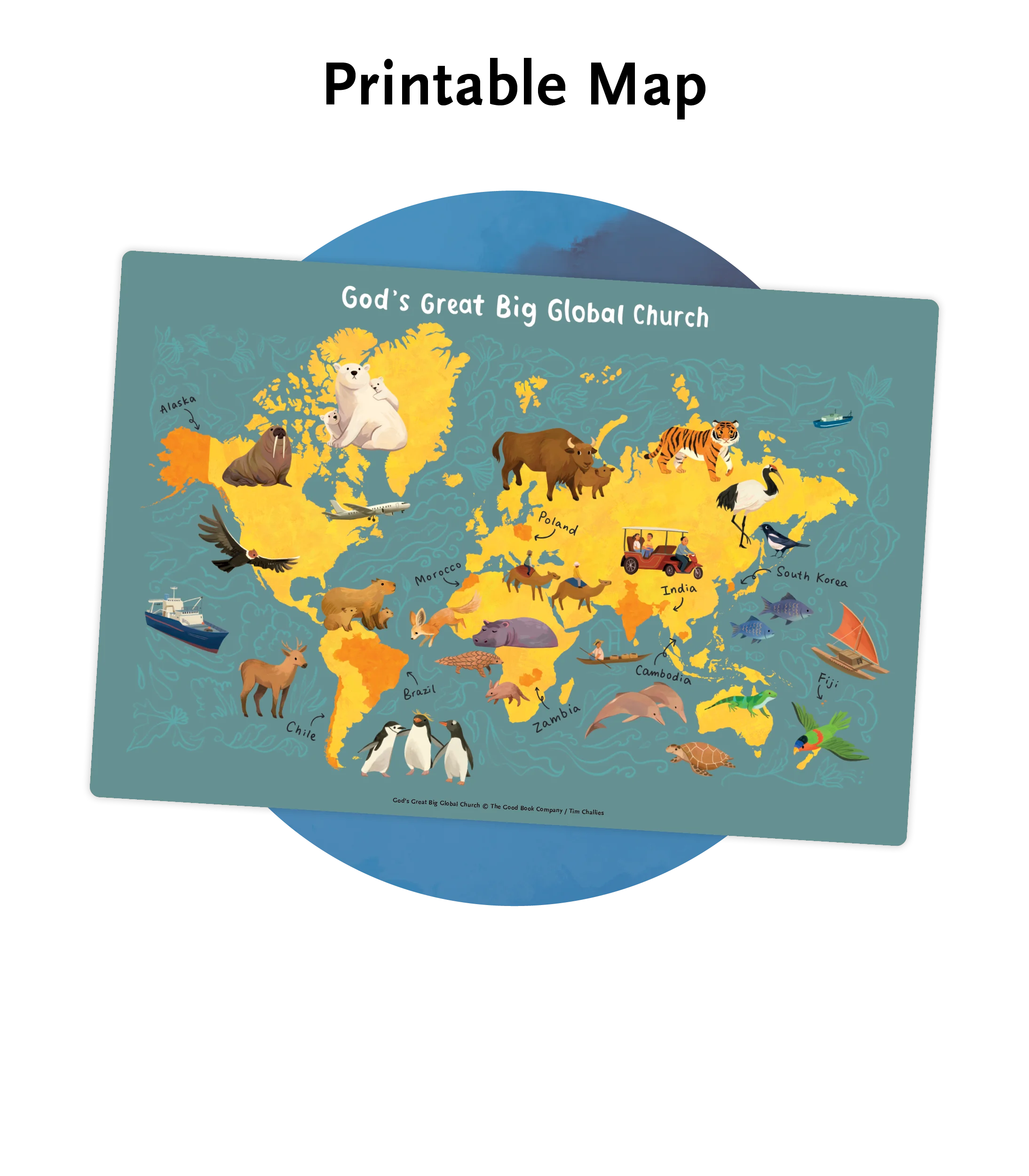 Graphic featuring the map from inside God's Great Big Global Church