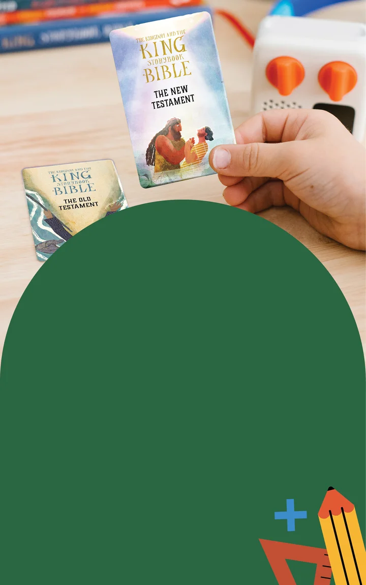 Image of a yoto mini player with The Kingdom and the King Storybook Bible