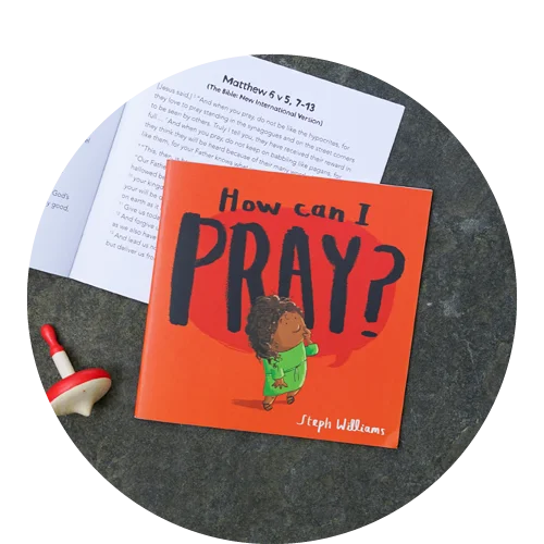 photograph of How Can I Pray? on a table with a top