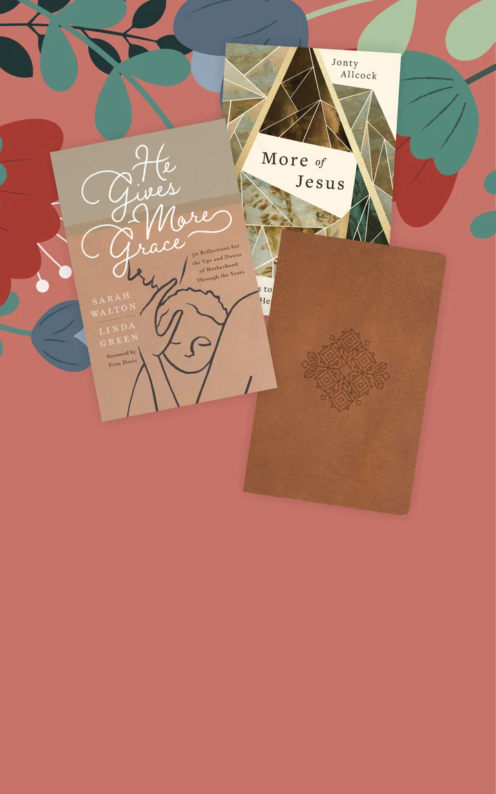Graphic featuring some florals with books for spring
