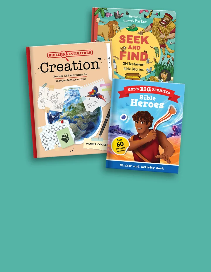 graphic featuring different types of activity books for small kids to bigger kids