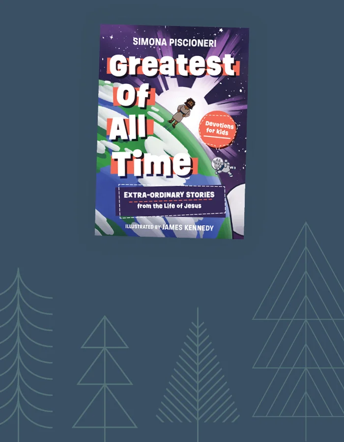 Graphic featuring Greatest of All Time devotions for kids